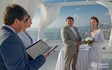 Elena's and Maxim's romantic civil wedding on Santorini