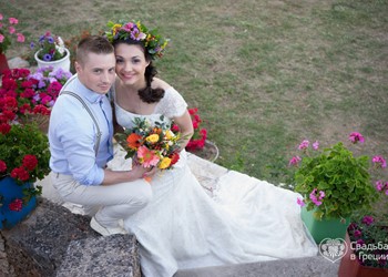 Rustic wedding ceremony of Ekaterina and Aleksey