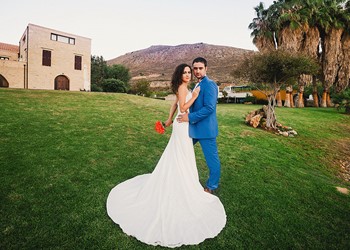 A wedding ceremony in a villa on Crete