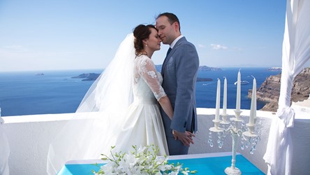 A civil ceremony in the Villa Irini
