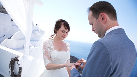 A civil ceremony in the Villa Irini