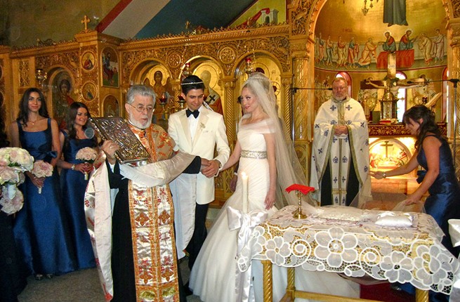 A church wedding in the Russian church in Athens