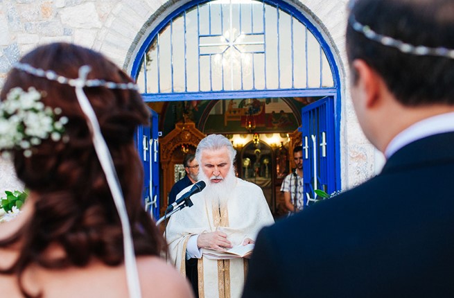 A wedding in the church on the island of Zakynthos