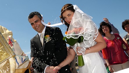 A church wedding in St. Constantine and Helena church