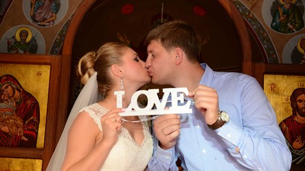 A church wedding in the Monastery of Agia Tsambika (Our Lady Tsambika)