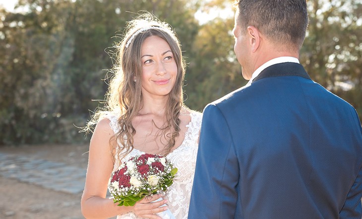 Symbolic wedding ceremony of Julia and Sergey in Crete