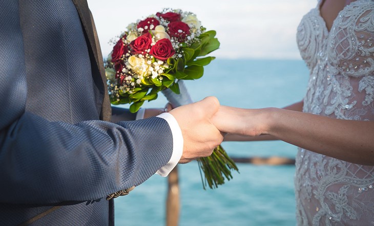 Symbolic wedding ceremony of Julia and Sergey in Crete
